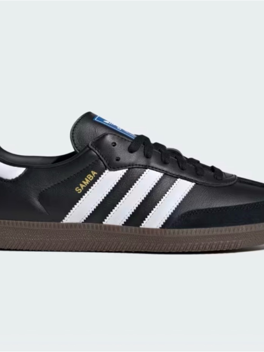 adidas Black Leather Samba Sneakers with White Stripes